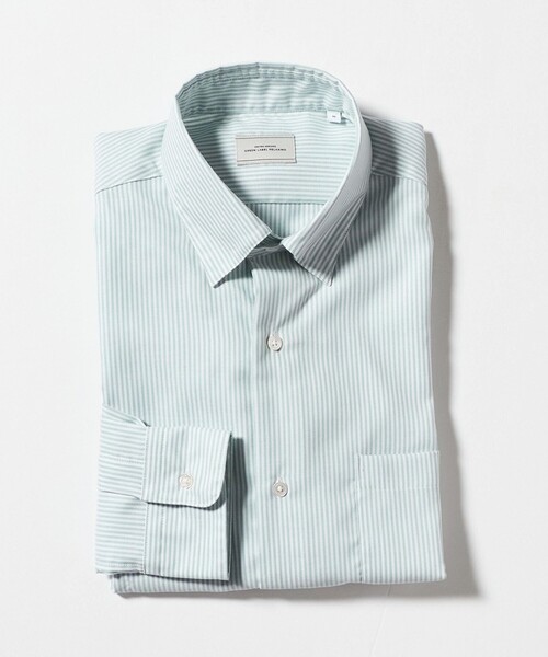 green label relaxing(グリーンレーベルリラクシング)の「エブリット コットンオックス ストライプ スナップ ボタンダウン シャツ -イージーアイロン-(ビジネスシャツ・メンズ・ワイン/ライム・M/L/S/XL)」の20枚目の写真