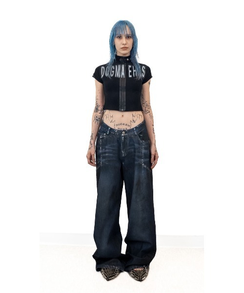 L.H.P（エルエイチピー）の「DOGMA EHKS/ドグマエークス/V CUT DENIM JEANS（デニムパンツ・レディース・ネイビー・M）」の2枚目の写真