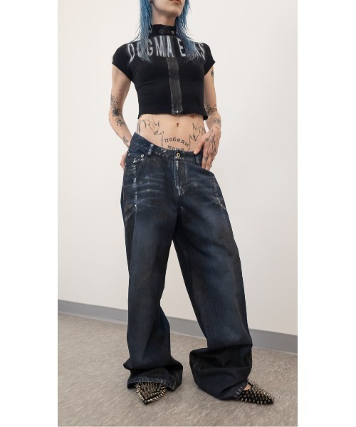 L.H.P（エルエイチピー）の「DOGMA EHKS/ドグマエークス/V CUT DENIM JEANS（デニムパンツ・レディース・ネイビー・M）」の3枚目の写真