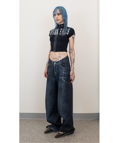L.H.P（エルエイチピー）の「DOGMA EHKS/ドグマエークス/V CUT DENIM JEANS（デニムパンツ・レディース・ネイビー・M）」の8枚目の写真
