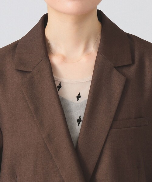 Ray BEAMS(レイビームス)の「4ボタン ダブル テーラード ジャケット(テーラードジャケット・レディース・ダークブラウン/ブラック・1/0)」の6枚目の写真