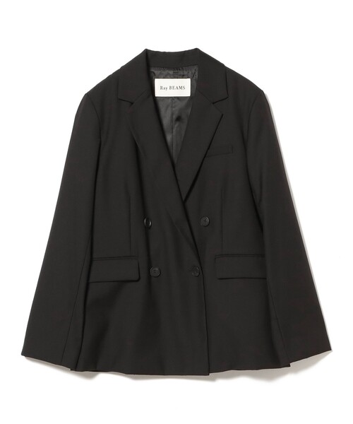 Ray BEAMS(レイビームス)の「4ボタン ダブル テーラード ジャケット(テーラードジャケット・レディース・ダークブラウン/ブラック・1/0)」の9枚目の写真