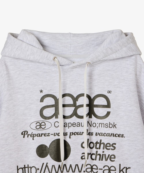 トップス aeae WEB LOGO LOOSED HOODIE WEB LOGO LOOSED HOODIE [LIGHT GREY] – aeae JAPAN