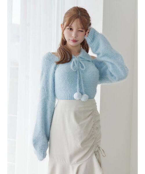 シャツカラーアンサンブルニットTOP（ニット/セーター）｜EATME