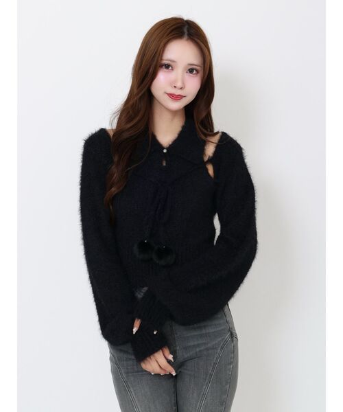 EATME（イートミー）の「シャツカラーアンサンブルニットTOP（ニット/セーター・レディース・オフホワイト/ブルー/ブラック・FREE）」の19枚目の写真