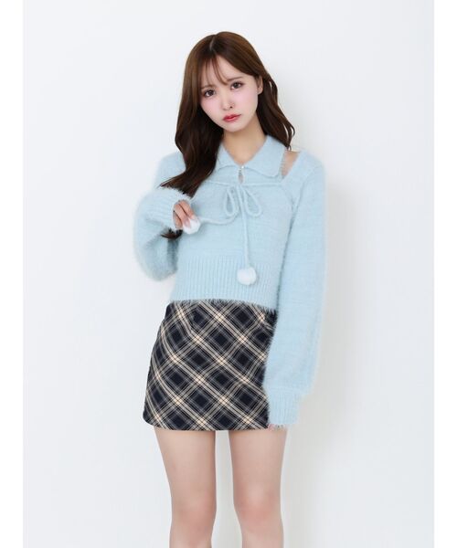 EATME シャツカラーアンサンブルニットTOP シャツカラーアンサンブルニットTOP（ニット/セーター）｜EATME