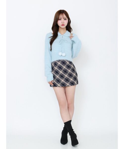 シャツカラーアンサンブルニットTOP（ニット/セーター）｜EATME