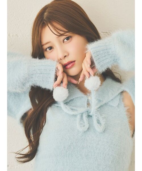 シャツカラーアンサンブルニットTOP（ニット/セーター）｜EATME