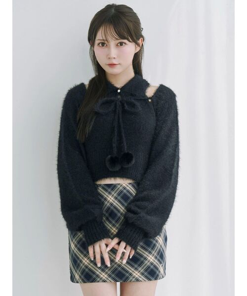 シャツカラーアンサンブルニットTOP（ニット/セーター）｜EATME