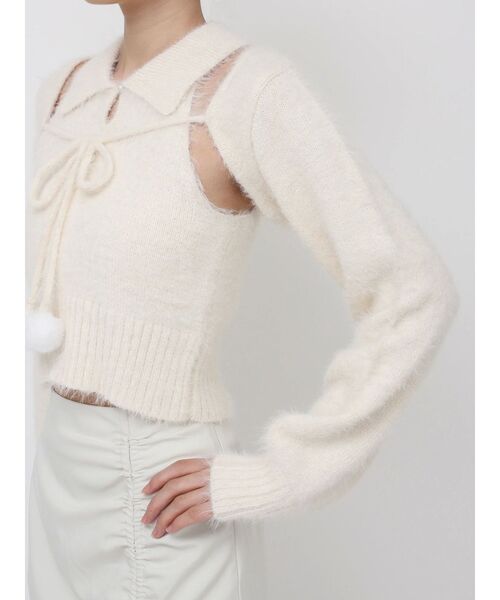 EATME（イートミー）の「シャツカラーアンサンブルニットTOP（ニット