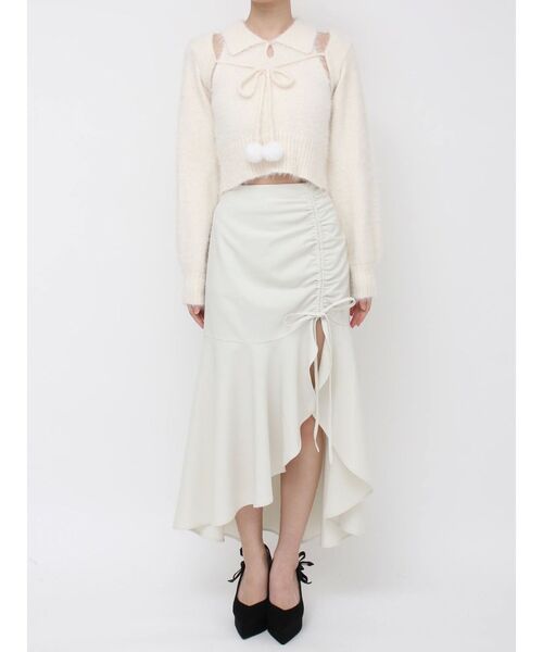 EATME シャツカラーアンサンブルニットTOP シャツカラーアンサンブルニットTOP（ニット/セーター）｜EATME