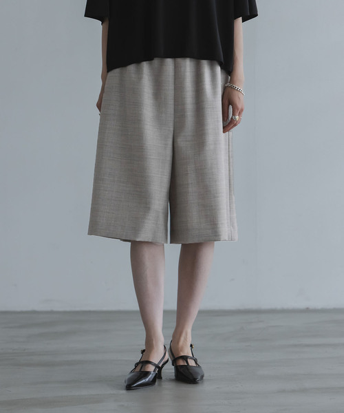 NOBLE クロップドワイドラップパンツ キュロット スカート ワイドパンツ36 NOBLE】 ノーブル クロップド ワイドラップ パンツ 36 キャメル
