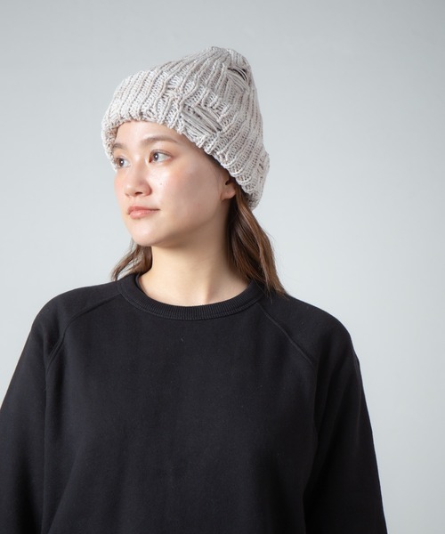 RACAL（ラカル）の「Low Gauge Ripped Knit Watch / ローゲージダメージ加工ニットワッチ（ニットキャップ/ビーニー・レディース・ブラック×グレー/ブルー系その他/ベージュ系その他/レッド系その他・FREE）」の3枚目の写真