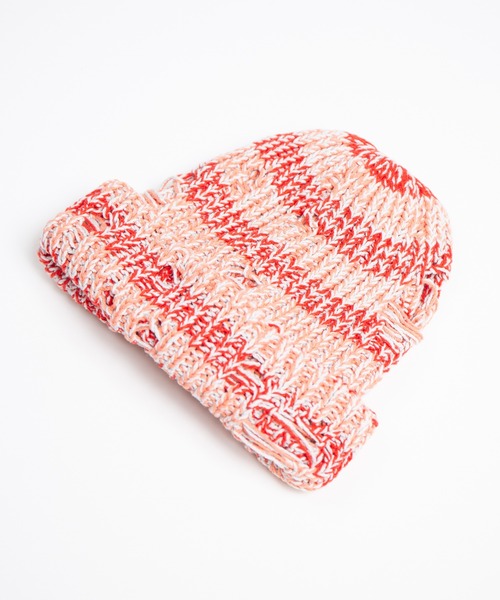 RACAL（ラカル）の「Low Gauge Ripped Knit Watch / ローゲージダメージ加工ニットワッチ（ニットキャップ/ビーニー・レディース・ブラック×グレー/ブルー系その他/ベージュ系その他/レッド系その他・FREE）」の12枚目の写真