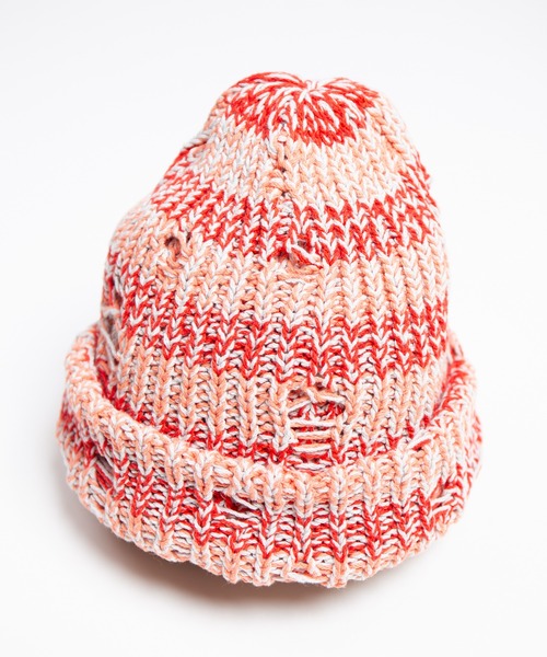 RACAL（ラカル）の「Low Gauge Ripped Knit Watch / ローゲージダメージ加工ニットワッチ（ニットキャップ/ビーニー・レディース・ブラック×グレー/ブルー系その他/ベージュ系その他/レッド系その他・FREE）」の15枚目の写真