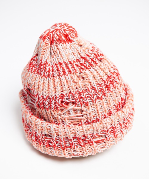 RACAL（ラカル）の「Low Gauge Ripped Knit Watch / ローゲージダメージ加工ニットワッチ（ニットキャップ/ビーニー・レディース・ブラック×グレー/ブルー系その他/ベージュ系その他/レッド系その他・FREE）」の16枚目の写真