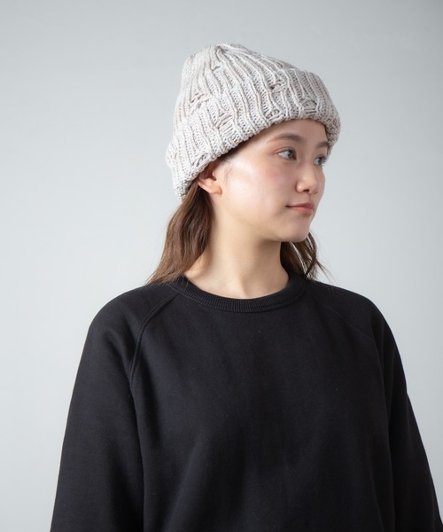 RACAL（ラカル）の「Low Gauge Ripped Knit Watch / ローゲージダメージ加工ニットワッチ（ニットキャップ/ビーニー・レディース・ブラック×グレー/ブルー系その他/ベージュ系その他/レッド系その他・FREE）」の20枚目の写真