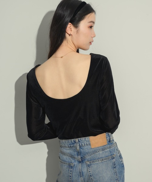 NEUNA（ヌナ）の「シアーベロアバックシャントップス（Tシャツ/カットソー・レディース・ブラウン/ブラック/ネイビー・FREE）」の9枚目の写真