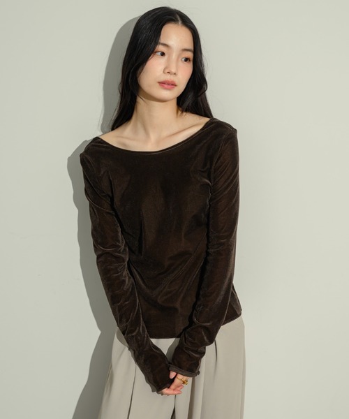 Whim Gazette ◆ 2025SS シアーベロアバックシャンカットソー Whim Gazette ◇ 2025SS シアーベロアバックシャンカットソー