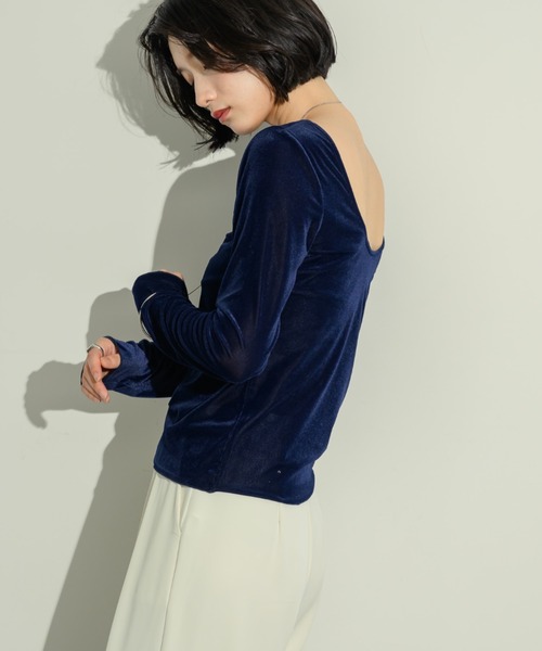 NEUNA（ヌナ）の「シアーベロアバックシャントップス（Tシャツ/カットソー・レディース・ブラウン/ブラック/ネイビー・FREE）」の15枚目の写真