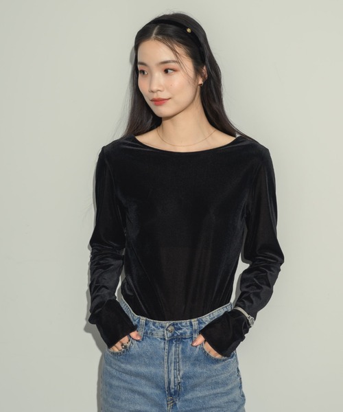 NEUNA（ヌナ）の「シアーベロアバックシャントップス（Tシャツ/カットソー・レディース・ブラウン/ブラック/ネイビー・FREE）」の14枚目の写真