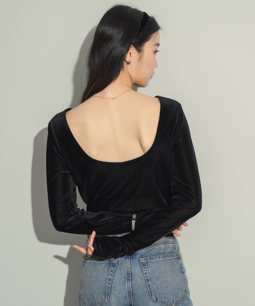 NEUNA（ヌナ）の「シアーベロアバックシャントップス（Tシャツ/カットソー・レディース・ブラウン/ブラック/ネイビー・FREE）」の16枚目の写真