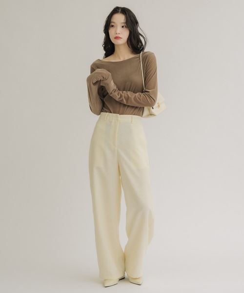 NEUNA（ヌナ）の「シアーベロアバックシャントップス（Tシャツ/カットソー・レディース・ブラウン/ブラック/ネイビー/ベージュ・FREE）」の6枚目の写真