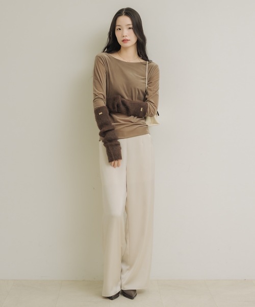 NEUNA（ヌナ）の「シアーベロアバックシャントップス（Tシャツ/カットソー・レディース・ブラウン/ブラック/ネイビー/ベージュ・FREE）」の20枚目の写真