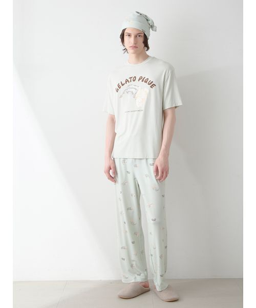 ONLINE限定】【HOMME】sleeping cat ワンポイントTシャツ＆総柄ロング