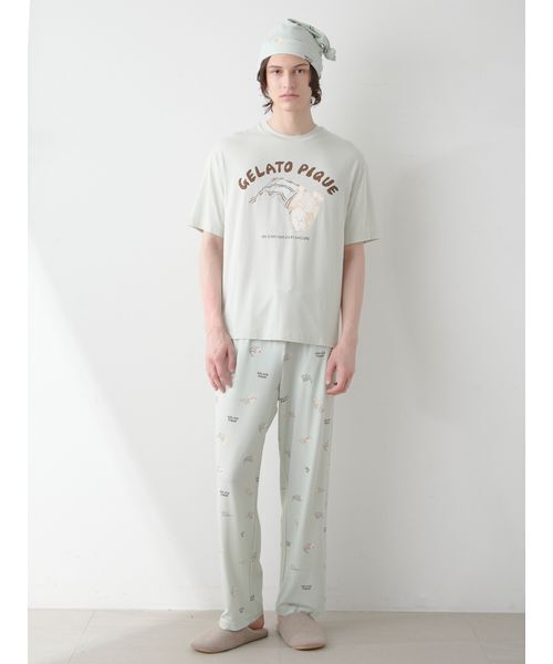 ONLINE限定】【HOMME】sleeping cat ワンポイントTシャツ＆総柄