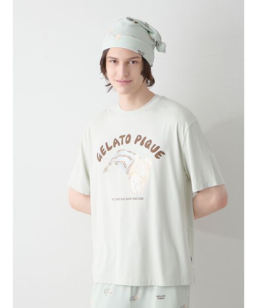 ジェラピケ ONLINE限定CAT柄ワンポイントTシャツ&ロングパンツセット gelato pique（ジェラート ピケ）【ONLINE限定】CAT柄ワンポイントT
