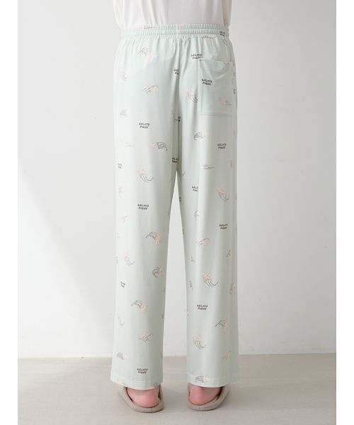 gelato pique（ジェラートピケ）の「【ONLINE限定】【HOMME】sleeping cat ワンポイントTシャツ＆総柄ロングパンツセット（ルームウェア/パジャマ・メンズ・ミント/オフホワイト/ネイビー・M/L）」の20枚目の写真