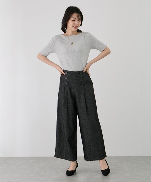Jayro（ジャイロ）の「デニムワイドパンツ（デニムパンツ・レディース・ブラック/ブルー・FREE）」の7枚目の写真
