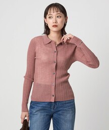 グリーンレーベルリラクシング　ピンク カーディガン green label relaxing｜グリーンレーベルリラクシングの