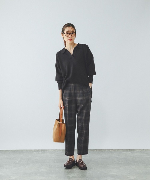 GLOBAL WORK（グローバルワーク）の「ウツクシルエットテーパードパンツ/494098（その他パンツ・レディース・ブラック/ブラウン系その他6/その他/グレー/ネイビー/ダークブルー・MEDIUM/X-LARGE/SMALL/X-SMALL/LARGE/XX-LARGE/S-Long/M-Long/L-Long/XL-Long）」の12枚目の写真