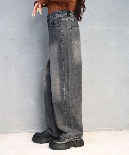 CECIL McBEE（セシルマクビー）の「ラインストーン付きカーブデニムパンツ（デニムパンツ・レディース・ライトブルー/ブラック・LARGE/MEDIUM）」の11枚目の写真