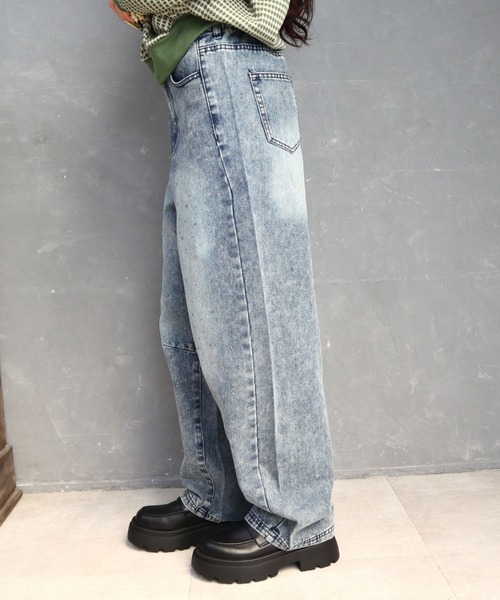 CECIL McBEE（セシルマクビー）の「ラインストーン付きカーブデニムパンツ（デニムパンツ・レディース・ライトブルー/ブラック・LARGE/MEDIUM）」の15枚目の写真