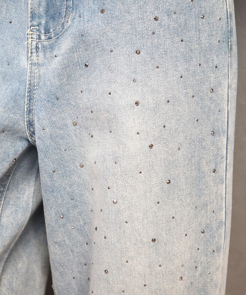 CECIL McBEE（セシルマクビー）の「ラインストーン付きカーブデニムパンツ（デニムパンツ・レディース・ライトブルー/ブラック・LARGE/MEDIUM）」の9枚目の写真