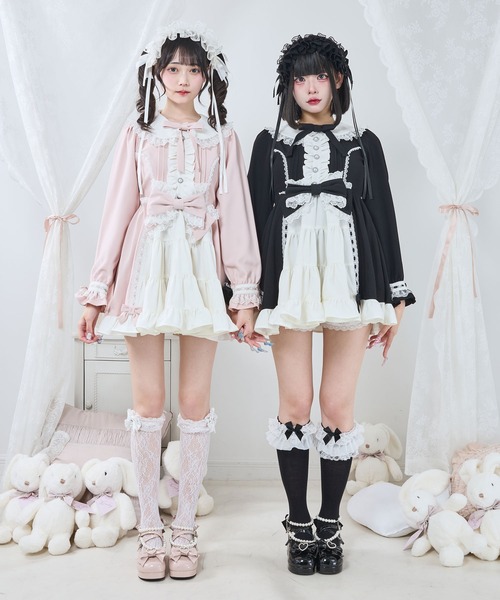 DearMyLove(ディアマイラブ)の「プリンセスティアードはしごレースフリルワンピース(ワンピース・レディース・ブラック系その他2/ブラック×ピンク/ピンク系その他/ブラック×ホワイト/ベビーピンク/ブラック系その他・3L/LL/LARGE/MEDIUM)」の11枚目の写真