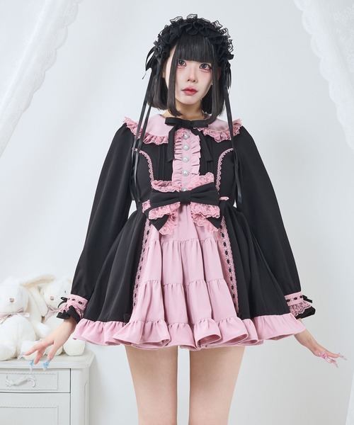 DearMyLove(ディアマイラブ)の「プリンセスティアードはしごレースフリルワンピース(ワンピース・レディース・ブラック系その他2/ブラック×ピンク/ピンク系その他/ブラック×ホワイト/ベビーピンク/ブラック系その他・3L/LL/LARGE/MEDIUM)」の19枚目の写真