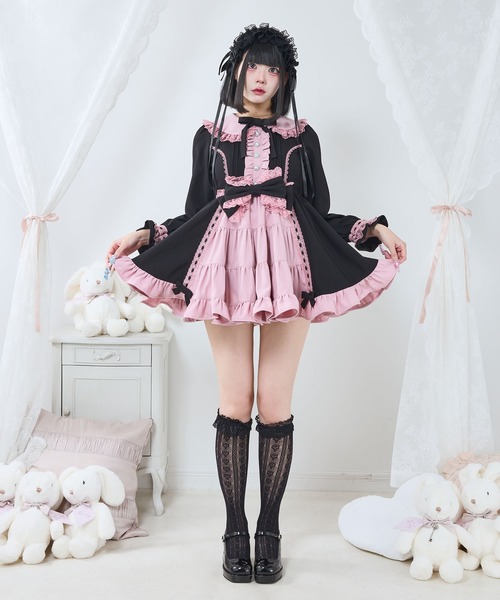 DearMyLove(ディアマイラブ)の「プリンセスティアードはしごレースフリルワンピース(ワンピース・レディース・ブラック系その他2/ブラック×ピンク/ピンク系その他/ブラック×ホワイト/ベビーピンク/ブラック系その他・3L/LL/LARGE/MEDIUM)」の20枚目の写真