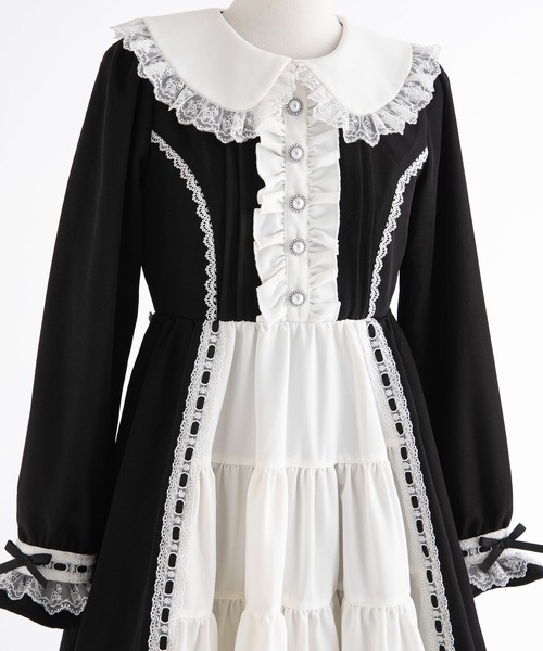 DearMyLoveEmily プリンセスティアードはしごレースフリルワンピース 新春セール】プリンセスティアードはしごレースフリルワンピース