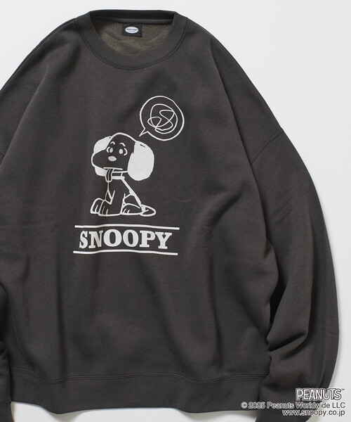 d*i様 WAREHOUSE スヌーピー スウェット LARGE セール】限定展開 PEANUTS/ピーナッツ 別注 フロントプリント クルー