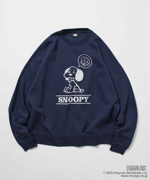 FREAK'S STORE(フリークスストア)の「限定展開 PEANUTS/ピーナッツ 別注 フロントプリント クルーネックスウェット/スヌーピー(スウェット・メンズ・アッシュグレー/ネイビー/スミクロ/ピンク・SMALL/MEDIUM/LARGE)」の5枚目の写真