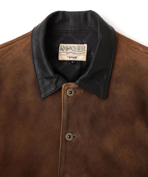 schott(ショット)の「SCHOTT-NEWBIE SUEDE LEATHER JACKET(ライダースジャケット・メンズ・ブラウン・M/L/XL)」の3枚目の写真