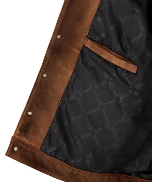 schott(ショット)の「SCHOTT-NEWBIE SUEDE LEATHER JACKET(ライダースジャケット・メンズ・ブラウン・M/L/XL)」の5枚目の写真