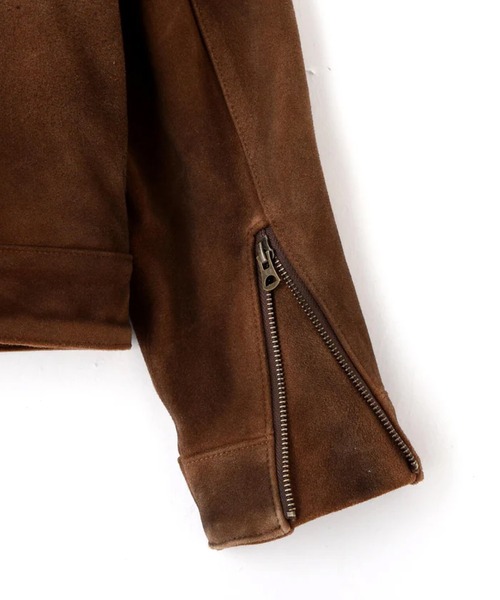 schott(ショット)の「SCHOTT-NEWBIE SUEDE LEATHER JACKET(ライダースジャケット・メンズ・ブラウン・M/L/XL)」の6枚目の写真