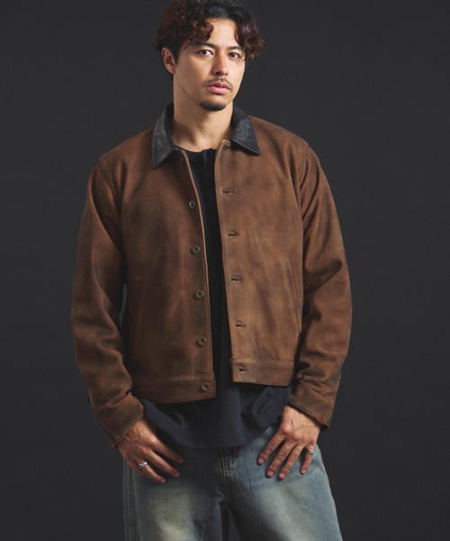 schott(ショット)の「SCHOTT-NEWBIE SUEDE LEATHER JACKET(ライダースジャケット・メンズ・ブラウン・M/L/XL)」の22枚目の写真