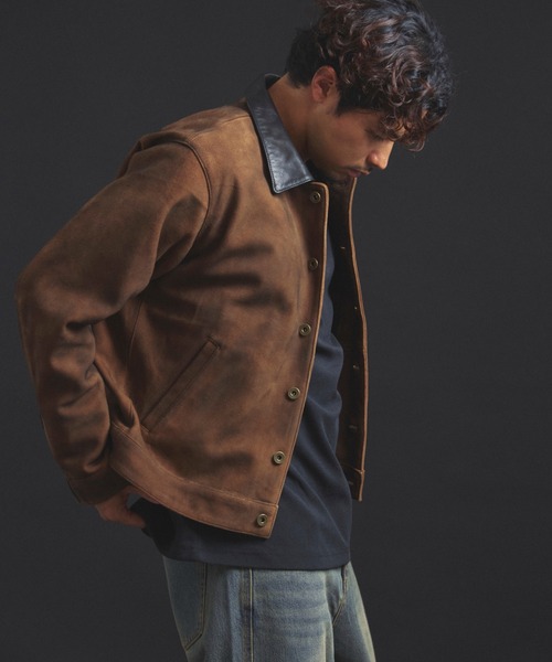 schott(ショット)の「SCHOTT-NEWBIE SUEDE LEATHER JACKET(ライダースジャケット・メンズ・ブラウン・M/L/XL)」の21枚目の写真