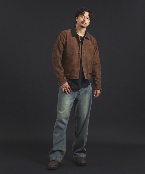schott(ショット)の「SCHOTT-NEWBIE SUEDE LEATHER JACKET(ライダースジャケット・メンズ・ブラウン・M/L/XL)」の17枚目の写真